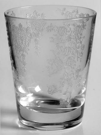 Rose Point Clear Whiskey Glass