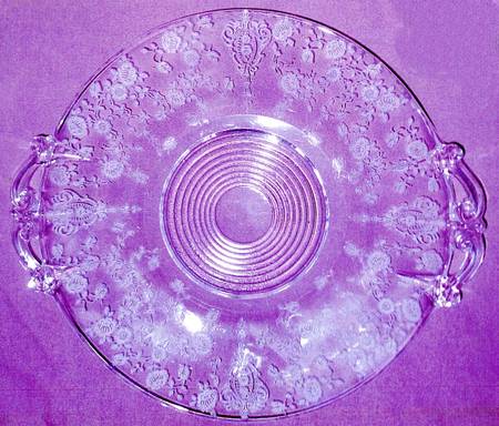 Rose Point Clear Small 2 Handled Plate