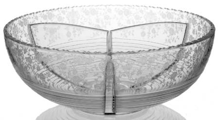 Rose Point Clear 10" 3-Section Divided Bowl