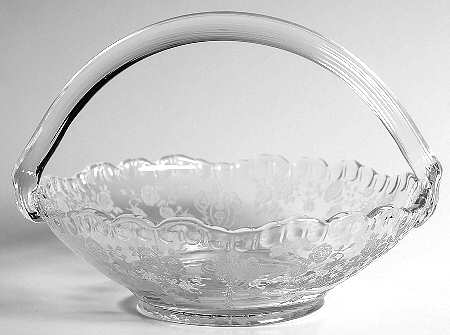 Rose Point Clear 6" Handled Basket
