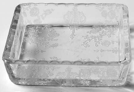 Rose Point Clear 3" Square Ashtray (Shape 3500)