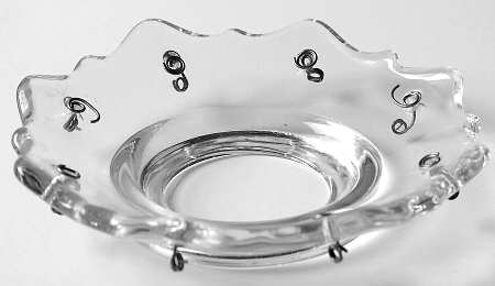 Rose Point Clear Bobeche-Holds 8 Prisms