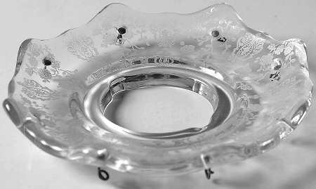Rose Point Clear Bobeche-Holds 8 Prisms