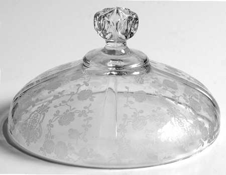 Rose Point Clear Lid w/Square Knob for 3400 Round Butter