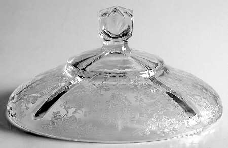 Rose Point Clear 3400/9 4 Toed Candy Dish, Lid Only