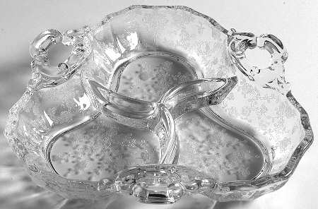 Rose Point Clear 3400/91 3 Part Candy/Relish
