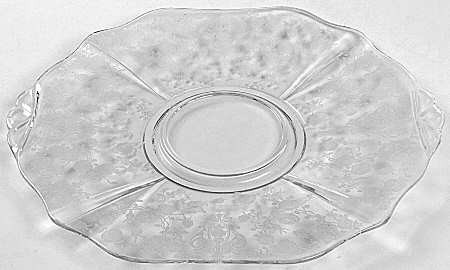 Rose Point Clear Cheese & Cracker Plate-Shape 3400