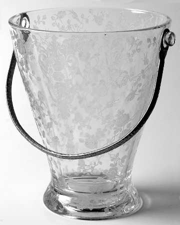 Rose Point Clear Ice Bucket with Detachable Handle