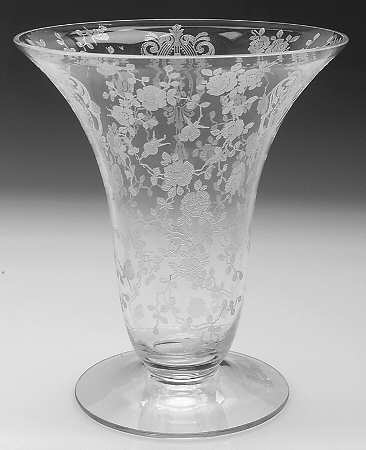 Rose Point Clear 6" Flared Vase