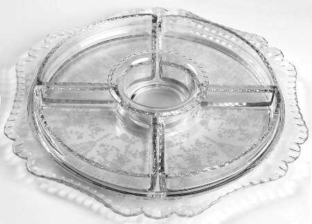 Rose Point Clear 6 Pieces Relish Set