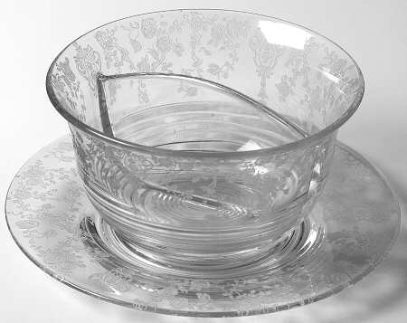Rose Point Clear Twin Salad Dressing Set (Bowl and Underplate)