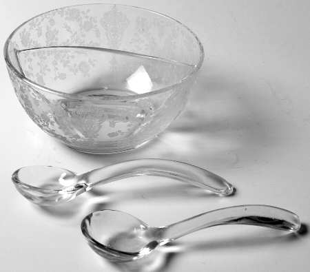 Rose Point Clear (3 Piece) Twin Salad Dressing Set