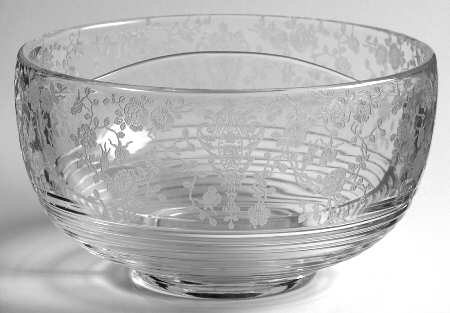 Rose Point Clear Twin Bowl for Salad Dressing Set