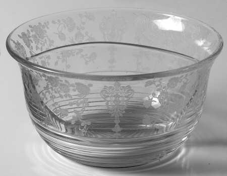 Rose Point Clear Twin Bowl Salad Dressing Set