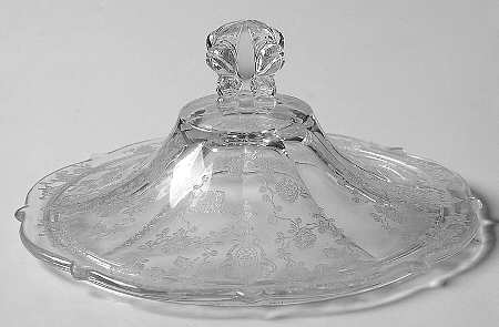 Rose Point Clear Lid for Footed Candy Box