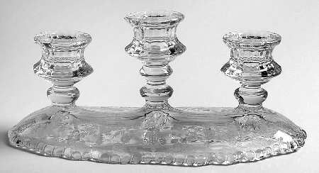 Rose Point Clear 3 Light Candlestick (3500/154)
