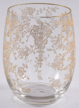 Rose Point Clear (Stem 3500, Gold Encrusted) 3400/115 13 Oz Bellied Tumbler by Cambridge