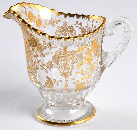 Rose Point Clear (Stem 3500, Gold Encrusted) Creamer (Shape 3500)