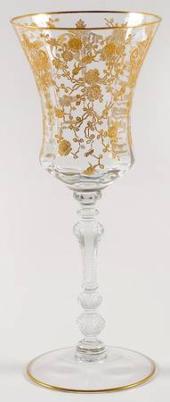 Rose Point Clear (Stem 3500, Gold Encrusted) Claret Wine