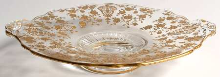 Rose Point Clear (Stem 3500, Gold Encrusted) 8" Footed Plate