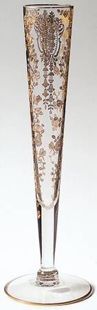 Rose Point Clear (Stem 3500, Gold Encrusted) 10" Footed Bud Vase