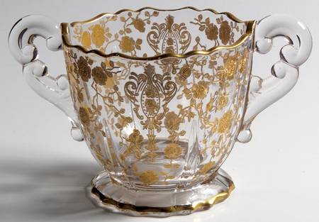Rose Point Clear (Stem 3500, Gold Encrusted) 3400/68 Open Footed Sugar