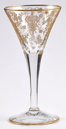 Rose Point Clear (Stem 3121, Gold Encrusted) Sherry Glass