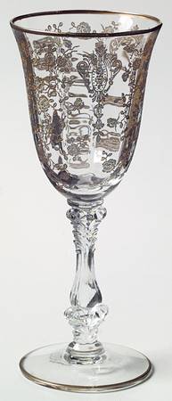 Rose Point Clear (Stem 3121, Gold Encrusted) Wine Glass