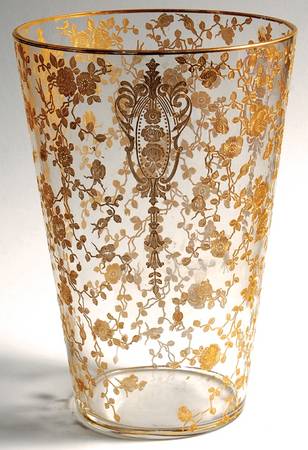 Rose Point Clear (Stem 3121, Gold Encrusted) Flip Flower Vase