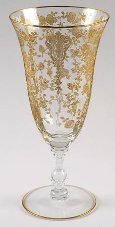 Rose Point Clear (Stem 3121, Gold Encrusted) Iced Tea