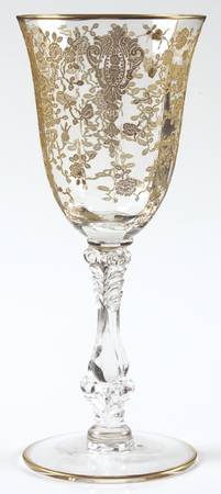 Rose Point Clear (Stem 3121, Gold Encrusted) Claret Wine