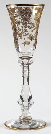 Rose Point Clear (Stem 3121, Gold Encrusted) Cordial Glass
