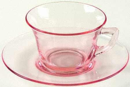 Round Pink Cup and Saucer Set