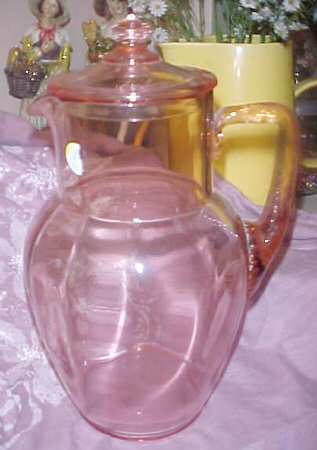 Round Pink Pitcher & Lid