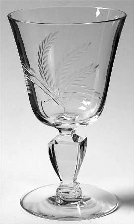 Silver Wheat (Stem 1953, Cut) Water Goblet