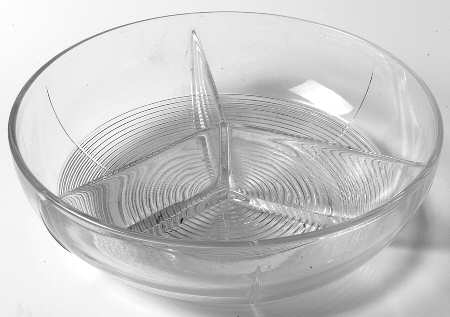 Tally Ho Clear (Stem 1402) 8" 3-Section Divided Bowl