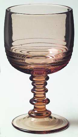 Tally Ho Amber (Amber Bowl & Stem, Stem 1402) Water Goblet