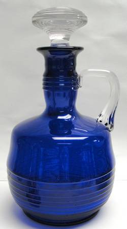 Tally Ho Cobalt (Stem 1402) Handled Wine Decanter & Stopper