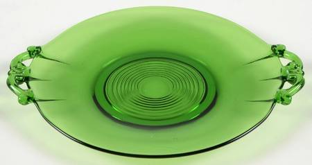Tally Ho Green (Stem 1402) 8" 2 Handled Plate