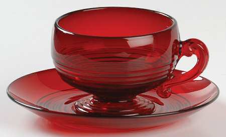 Tally Ho Ruby (Stem 1402) Cup & Saucer Set