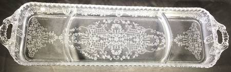 Valencia Clear (Stem 3500) Handled 3 Section Rectangular Tray