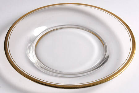 Wedding Band Clear (Gold Trim, Stem 3109) Luncheon Plate