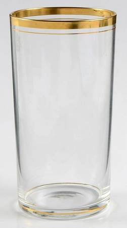 Wedding Band Clear (Gold Trim, Stem 3109) Flat Tumbler