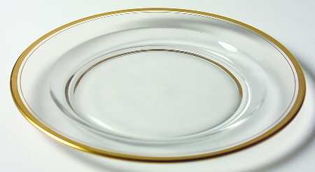Wedding Band Clear (Gold Trim, Stem 3109) 7" Salad Plate