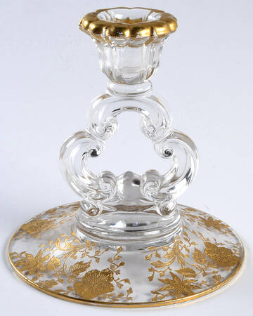 Wildflower (Stem 3121, Gold Encrusted) 5" KeyHole Candlestick w/Round Base