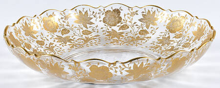 Wildflower (Stem 3121, Gold Encrusted) 13" Shallow Round Bowl