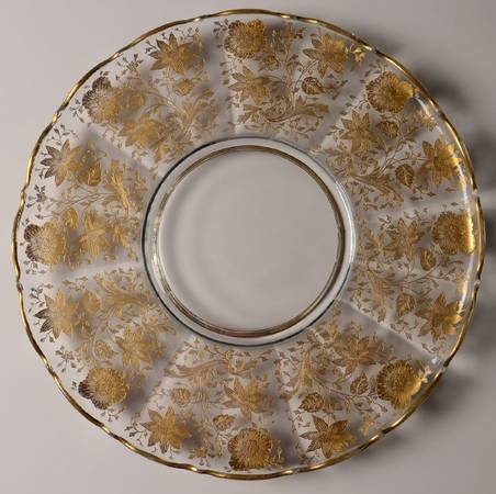 Wildflower (Stem 3121, Gold Encrusted) Large Rolled Edge Torte Plate