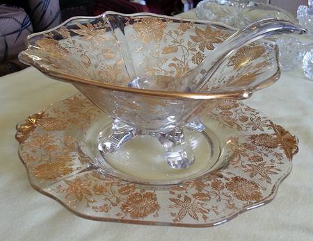 Wildflower (Stem 3121, Gold Encrusted) Shape 3400 Mayonnaise with Ladle and Underplate