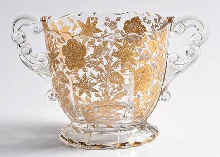 Wildflower (Stem 3121, Gold Encrusted) 3400/68 Open Footed Sugar by Cambridge