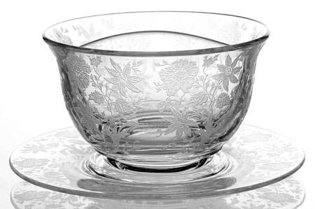 Wildflower Clear Divided Mayonnaise and Underplate, No Ladles by Cambridge
